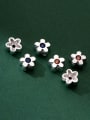 thumb S925 silver electroplating inlaid with 8mm five-petal flower spacer beads 1