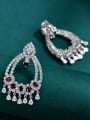 thumb 925 Sterling Silver High Carbon Diamond Geometric Luxury Cluster Earring 2