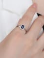 thumb 925 Sterling Silver Cubic Zirconia Geometric Dainty Band Ring 2