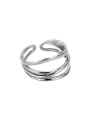 thumb 925 Sterling Silver Irregular Minimalist Stackable Ring 0