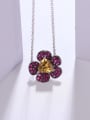 thumb 925 Sterling Silver Amethyst Flower Vintage Necklace 2