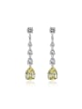 thumb 925 Sterling Silver High Carbon Diamond Yellow Water Drop Dainty Drop Earring 0