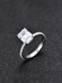 thumb 925 Sterling Silver Cubic Zirconia Geometric Luxury Band Ring 4
