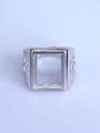 thumb 925 Sterling Silver 18K White Gold Plated Geometric Ring Setting Stone size: 12*16mm 0