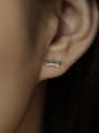 thumb 925 Sterling Silver Cubic Zirconia Crown Minimalist Stud Earring 2
