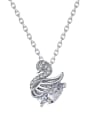 thumb 925 Sterling Silver High Carbon Diamond  Luxury Swan Pendant  Necklace 4