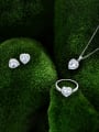 thumb 925 Sterling Silver Cubic Zirconia Luxury Heart Earring Ring and Necklace Set 3