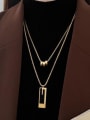 thumb Titanium Steel Geometric Minimalist Multi Long Brand Folding Gold Sweater Chain 1