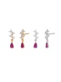 thumb 925 Sterling Silver Cubic Zirconia Water Drop Minimalist Drop Earring 0