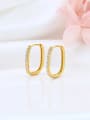 thumb 925 Sterling Silver Cubic Zirconia Geometric Minimalist Huggie Earring 1