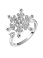 thumb 925 Sterling Silver Cubic Zirconia Rotating Flower Minimalist Band Ring 4