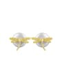 thumb 925 Sterling Silver Freshwater Pearl Dragonfly Artisan Stud Earring 3