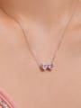thumb 925 Sterling Silver Cubic Zirconia Bowknot Dainty Necklace 1