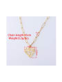 thumb Stainless steel Hollow Diamond Love Necklace 1