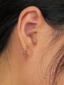 thumb 925 Sterling Silver Bead Geometric Minimalist Huggie Earring 1