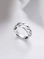 thumb 925 Sterling Silver Geometric Chain Vintage Band Ring 0