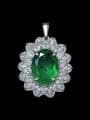 thumb 925 Sterling Silver Cubic Zirconia Luxury Oval  Pendant 3