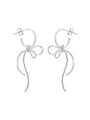 thumb 925 Sterling Silver Simple design handmade bow Artisan Stud Earring 0