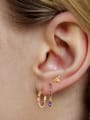 thumb 925 Sterling Silver Cubic Zirconia Geometric Cute Huggie Earring 1