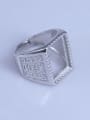thumb 925 Sterling Silver 18K White Gold Plated Geometric Ring Setting Stone size: 12*17mm 2