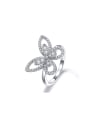 thumb 925 Sterling Silver High Carbon Diamond Butterfly Dainty Band Ring 0