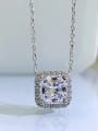 thumb 925 Sterling Silver High Carbon Diamond Geometric Dainty Necklace 0