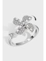 thumb 925 Sterling Silver Cubic Zirconia Rotating Flower Luxury Band Ring 0