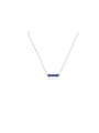 thumb 925 Sterling Silver Cubic Zirconia Geometric Dainty Link Necklace 0