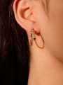 thumb 925 Sterling Silver Cubic Zirconia Geometric Minimalist Stud Earring 1