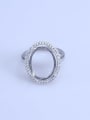 thumb 925 Sterling Silver 18K White Gold Plated Geometric Ring Setting Stone size: 9*11 11*13 12*16 13*18MM 0