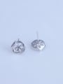 thumb 925 Sterling Silver 18K White Gold Plated Geometric Earring Setting Stone size: 7*9mm 2