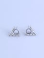 thumb 925 Sterling Silver 18K White Gold Plated Geometric Earring Setting Stone size: 5*5mm 0