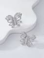 thumb 925 Sterling Silver Cubic Zirconia Butterfly Statement Cluster Earring 2
