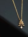 thumb 925 Sterling Silver Rhinestone Gold Tree Dainty Necklace 0