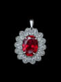 thumb 925 Sterling Silver Cubic Zirconia Luxury Oval  Pendant 0