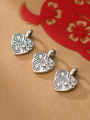 thumb 925 Sterling Silver Heart Flower Charm Height : 20 mm , Width: 15.5 mm 1