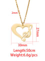 thumb Stainless steel Heart Note Minimalist Necklace 2
