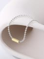 thumb 925 Sterling Silver Geometric Minimalist Beaded Necklace 2
