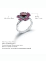 thumb 925 Sterling Silver Amethyst Flower Vintage Band Ring 2