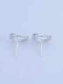 thumb 925 Sterling Silver 18K White Gold Plated Geometric Earring Setting Stone size: 9*11mm 2