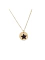 thumb Stainless steel disc five-pointed star series pendant necklace 0
