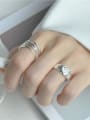 thumb 925 Sterling Silver Geometric Minimalist  Multilayer layer Line Stackable Ring 1