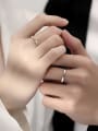 thumb 925 Sterling Silver Geometric Couple Ring 1