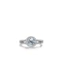 thumb 925 Sterling Silver Moissanite Blue Geometric Dainty Engagement Ring 0
