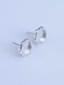 thumb 925 Sterling Silver 18K White Gold Plated Geometric Earring Setting Stone size: 8*8mm 2