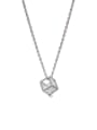 thumb 925 Sterling Silver Cubic Zirconia Minimalist Square Earring and Necklace Set 4