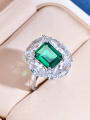 thumb 925 Sterling Silver High Carbon Diamond Geometric Luxury Multistone Ring 2