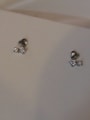 thumb 925 Sterling Silver Cubic Zirconia Heart Minimalist Stud Earring 3