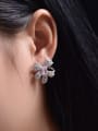 thumb 925 Sterling Silver High Carbon Diamond Bowknot Luxury Stud Earring 1