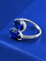 thumb 925 Sterling Silver Geometric Luxury Blue Spinel   Band Ring 2